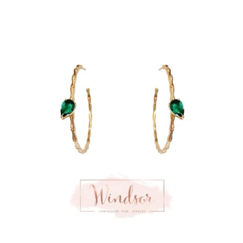 LHWindsor Bamboo Leaves Hoopla Earrings